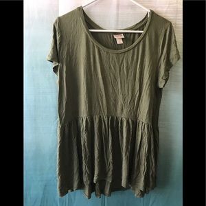 Soft olive peplum shirt